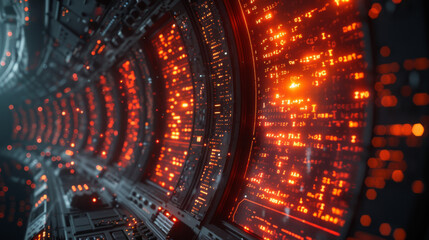 Obraz premium Digital transformation concept. System engineering. Binary code. Programming