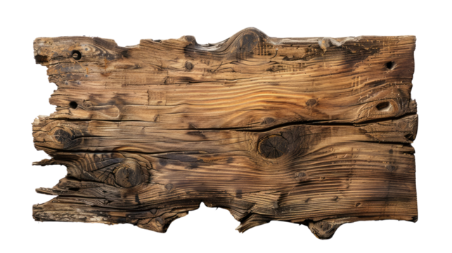 Wooden board on a transparent background