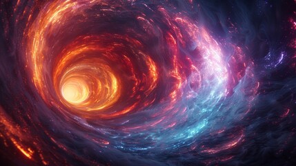 colorful neon wireframe rendering of a wormhole