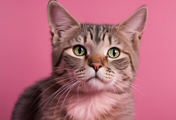 Obraz premium pink portrait of a cat