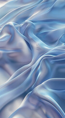 Obraz premium Luxurious soft draped light blue satin fabric with smooth texture, elegant and shiny material.