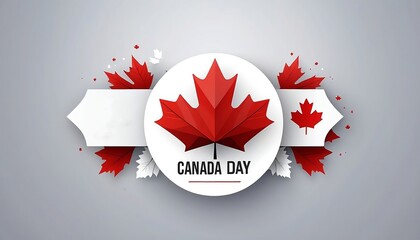 Happy Canada Day background with canada day celebration card with map animal of canada vector illustration paper art style, canada independence day created with generative ai	