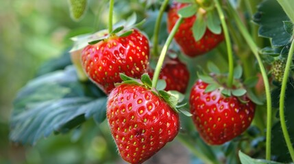 Organic strawberries cultivated at home