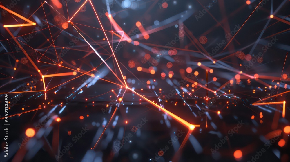 Poster glowing nodes and lines: incorporate glowing nodes and connecting lines to add a sense of energy and