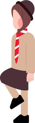 Flat Character Of Pramuka Indonesia 