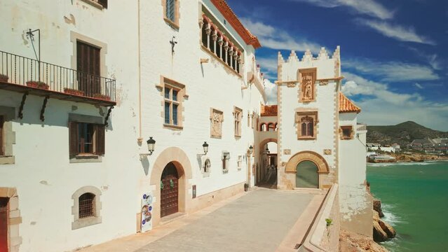 Beautiful Palau de Maricel in Sitges coastal town, Costa Brava, Catalonia, Spain
