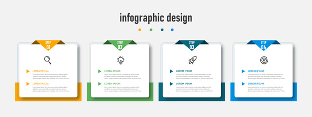 Business infographics template. timeline with 4 steps, options. can be used for workflow diagram, info chart, web design. vector illustration.	