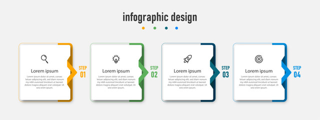 Arrow infographic design presentation business infographic template with 4 options	
