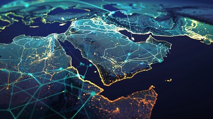 Global Network Connections over the Middle East