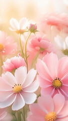 Floral Mobile Wallpaper. Delicate floral motifs in soft pastel tones. 
