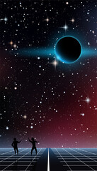 Smartphone vector wallpaper. Night sky vector background