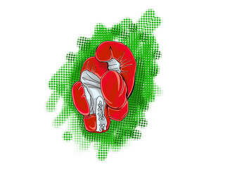 Red boxing gloves art design