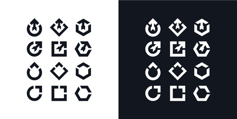 Amazing Vector Abstract arrow up icon logo, can be used in various media easily, set, editable, Exclusive