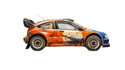 Rally car on a transparent background