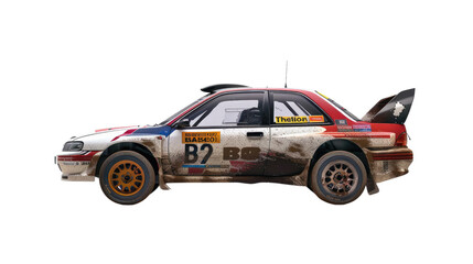 Fototapeta premium Rally car on a transparent background