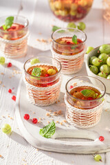 Fresh lemonade with berries and crushed ice.