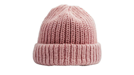 Pink woolen cap on a transparent background