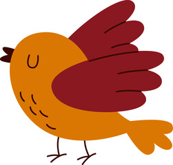 Autumn Bird Hand Drawn