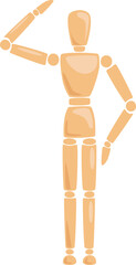 Wooden Man Manikin Hand Up Pose