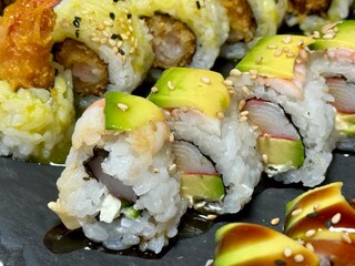 Primer plano sushi 