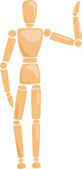 Wooden Man Manikin Hand Up Pose