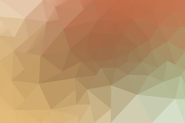 Low Poly Gradient Background in Warm Earth Tones with Green and Beige Geometric Abstract Design