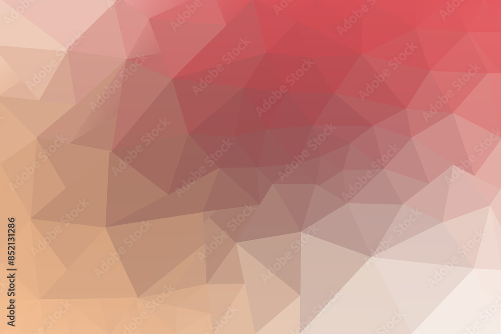 Poster warm peach and coral low poly background with geometric gradient design for web and print