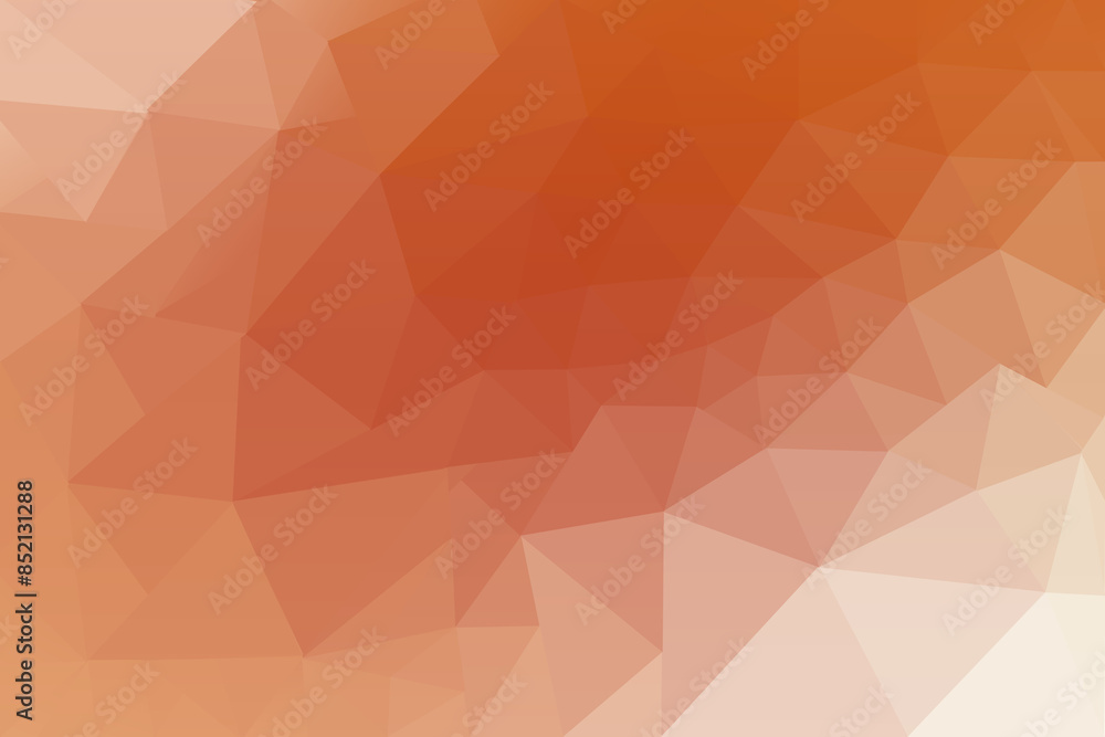 Poster low poly geometric background in warm orange red peach gradient for web design and graphics