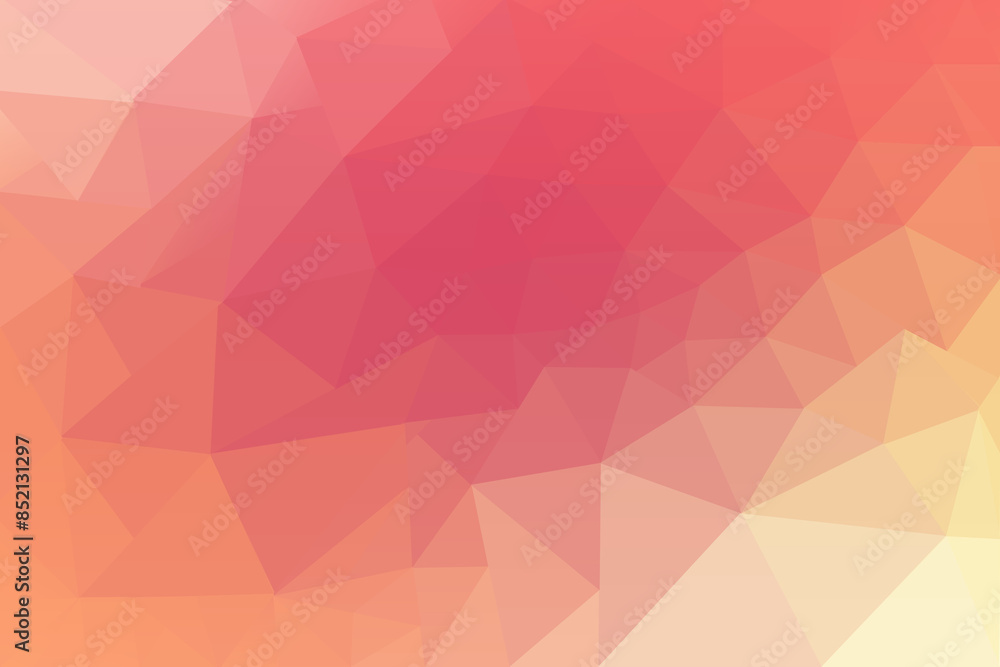 Poster low poly gradient background in shades of red pink orange yellow and peach ideal for web design and 