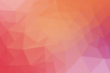 Low Poly Gradient Background in Peach Red Pink Orange Shades for Modern Digital Design