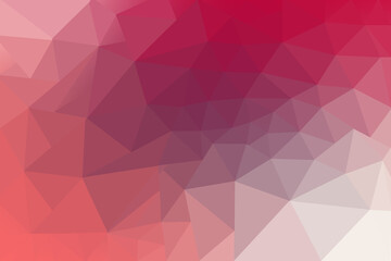 Abstract Low Poly Background in Shades of Pink and Red with Gradient Geometric Design