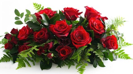arrangement of vibrant red roses