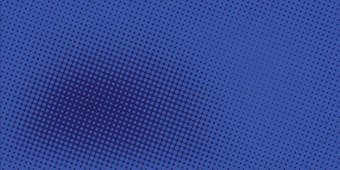 Vector abstract blue background frame of geometric shapes. Circular ornament. Pattern of dots, particles, molecules, fragments. Poster for technology, medicine, presentations, comic halftone