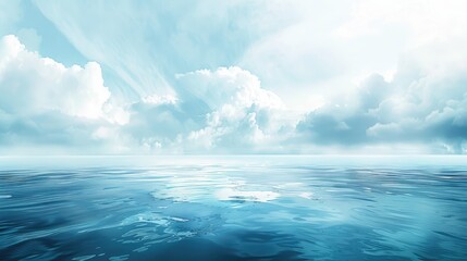 Blue Sea and Sky Background in an Abstract Setting