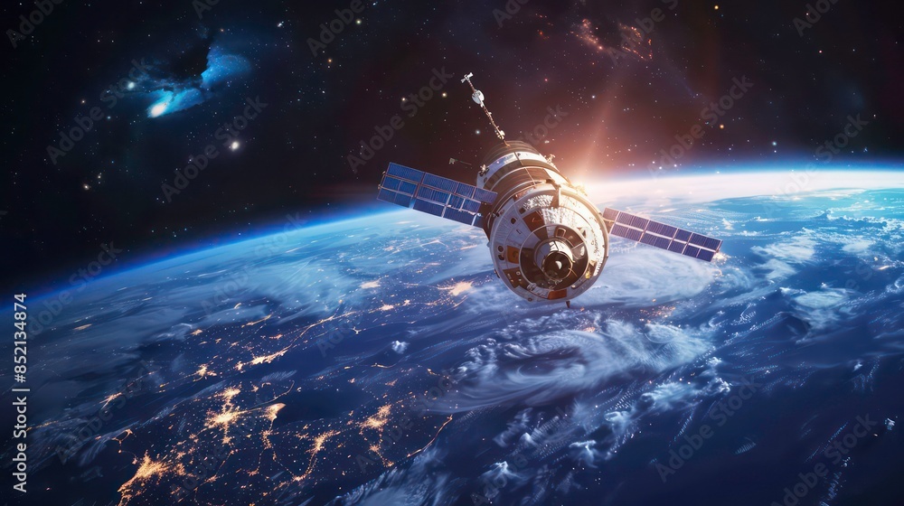 Wall mural explore the potential of space technology in opening new frontiers for business cooperation and netw
