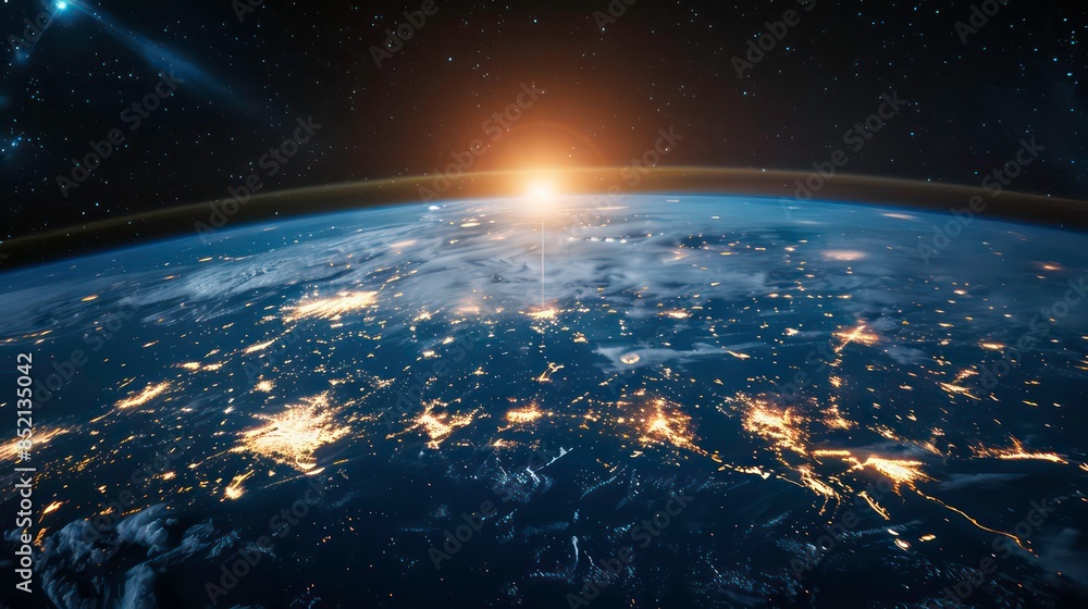 Wall mural explore the potential of space technology in opening new frontiers for business cooperation and netw
