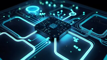 Fototapeta premium A nebula-style circuits with glowing dots