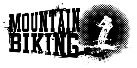 Mountain Biking Banner Vector Illustration