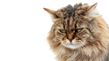 Angry cat on a transparent background