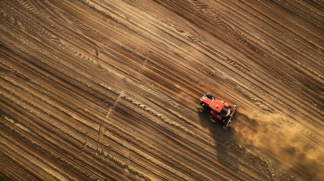 Aerial image of farming in Manitoba Canada : Generative AI