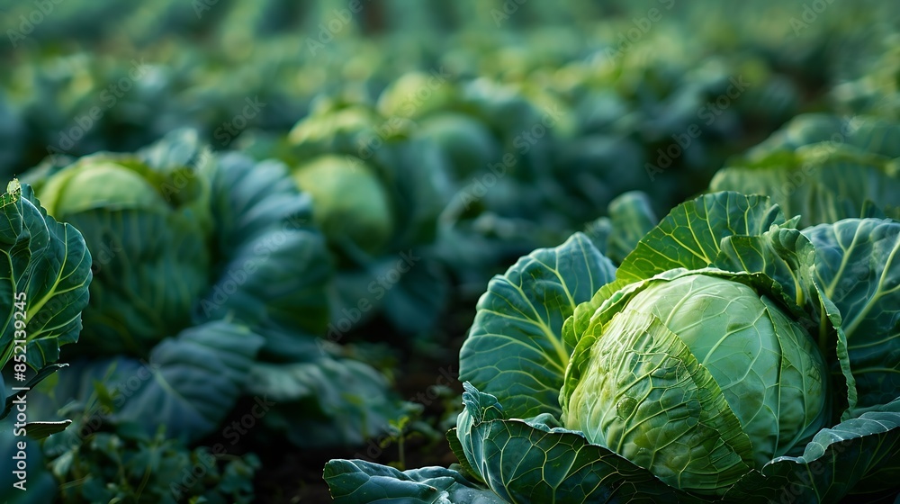 Poster fresh cabbage from farm field view of green cabbages plants nontoxic cabbage nontoxic vegetables org