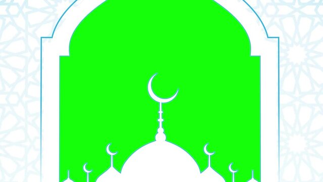 Green screen mosque frame background