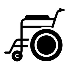 Wheelchair icon in  Glyph solid black fill style