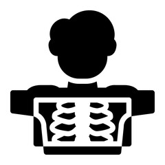 X ray icon in  Glyph solid black fill style