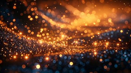 Obraz premium glitter vintage lights background. dark gold and black. defocused
