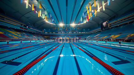 swimming in the Olympic pool