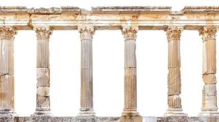 Fototapeta premium Greek columns on a transparent background