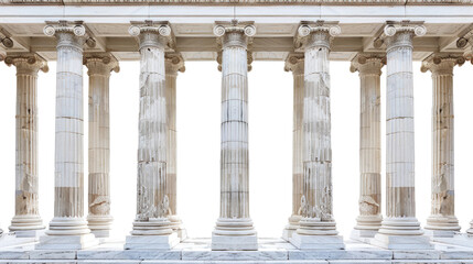 Greek columns on a transparent background