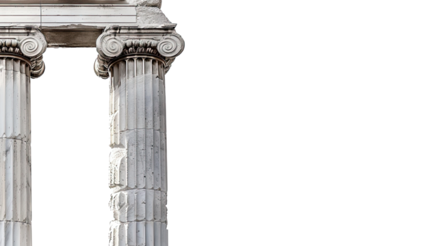 Greek columns on a transparent background