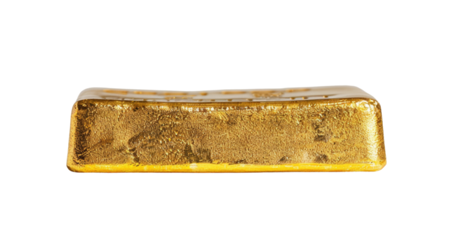 Gold bullion on a transparent background - Powered by Adobe